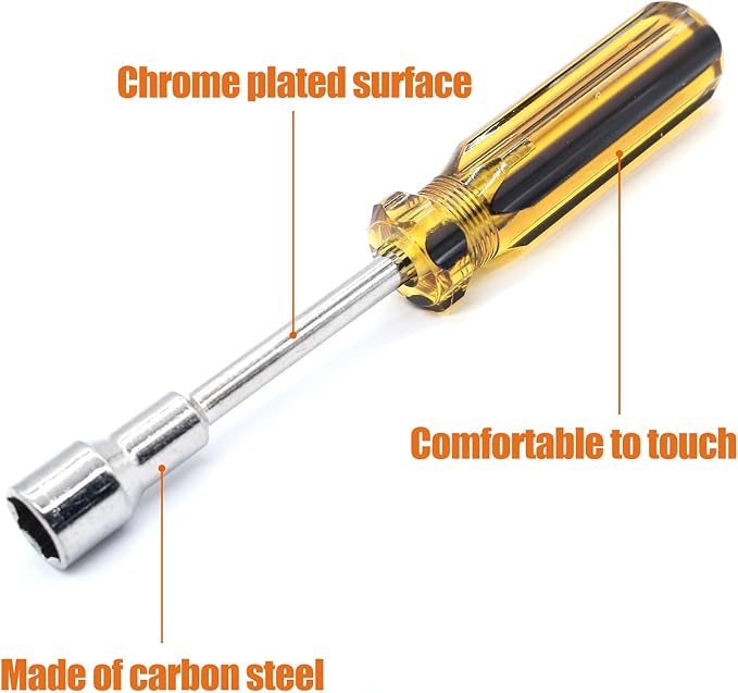 2Pcs 12mm Socket Wrench Screwdriver, Hexagon Nut Driver with Steel Cushion Grip for Easy Hand-Making and Repair Projects