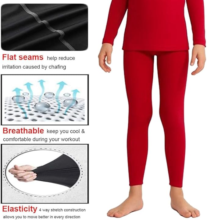 LANBAOSI Youth Boys Compression Leggings Athletic Pants Base Layer Football Workout Tight