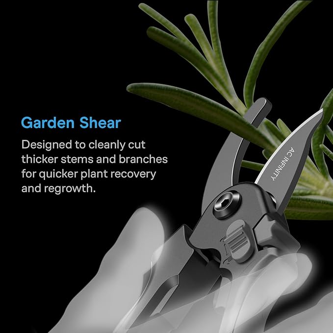 AC Infinity 8??Professional Bypass Pruning Shear, Medium-Carbon KS5 Steel Blades with Nonstick Teflon Coating, Tree Trimmer Secateurs for Gardening, Hydroponics, Grow Tents