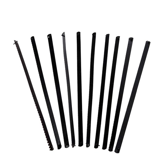 dophee 10Pcs 6 inch 150mm 24T Mini Hacksaw Blade Replacement, Multifunctional Carbon Steel Hand Saw Blade for Hand DIY Model Manual Woodworking PVC Metal Pipes Cutting
