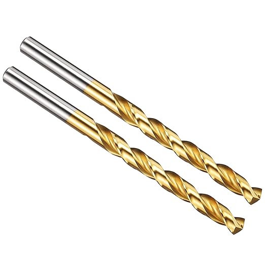 PATIKIL 6.5mm Drill Bit, M42 8% Cobalt High-Speed Steel Jobber Straight Shank 135° Titanium Nitride (TiN) Coated for Hard Metal Stainless Steel - 2 Pack