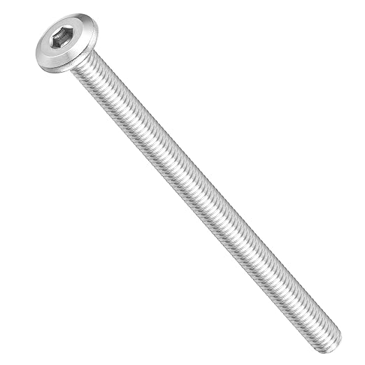 METALLIXITY Flat Head Hex Socket Cap Screws Bolts(M6-1x90) 20Pcs, Steel Hex Socket Furniture Bolts Screws - for Furniture Woodworking Project, Silver Tone