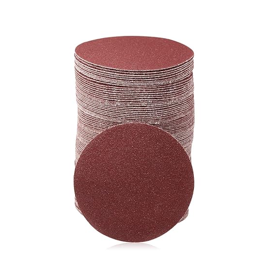 SPEEDWOX 100pcs Sanding Discs 3 Inch Sandpaper 100 Grit Hook and Loop Sanding Discs for Drill Grinder Rotary Tools No Hole