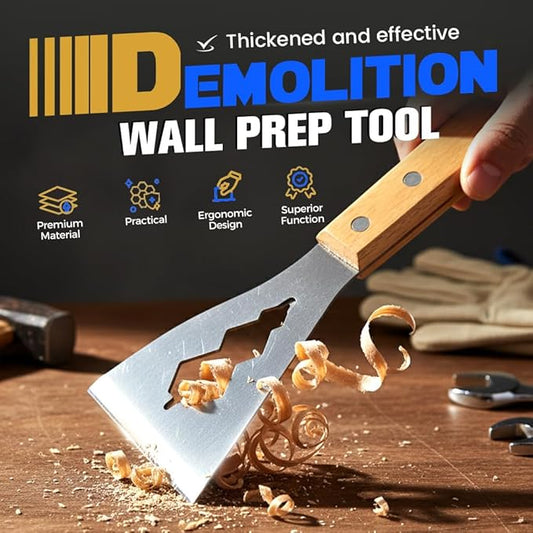 Multifunction Putty Knife with Wooden Handle, Steel Construction, for Filling, Caulking, Sealing, Painting (1)