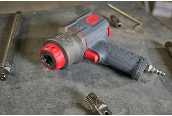 Ingersoll Rand 2236QTIMAX-2 DXS2 1/2" Air Impact Wrench, 2" Extended Anvil, Quiet, 1500 ft-lb Torque, Titanium Hammercase, Friction Ring Retainer, Pistol, Interchangeable Anvil, Multi-functional Tool