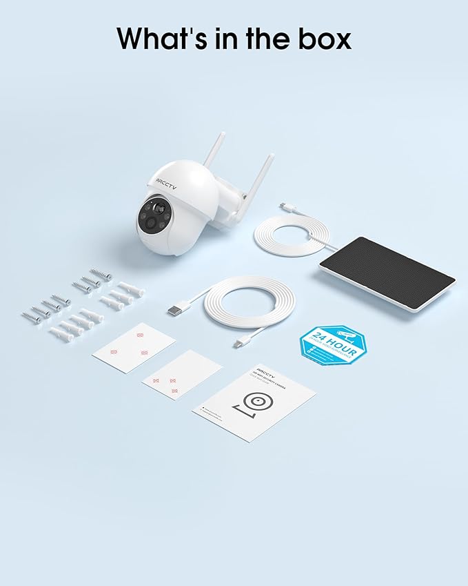 Solar Security Cameras Wireless Outdoor, 4MP 360째 View Battery Powered Outdoor Camera, Night Vision with Spotlight, 2-Way Audio, PIR Motion Sensor, 2.4G/5G Dual Band WiFi (2 Pack)