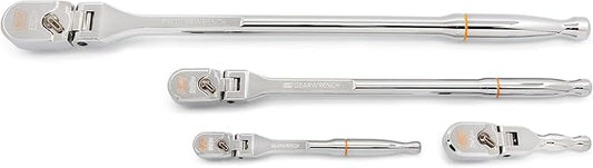 GEARWRENCH 4 Piece 1/4", 3/8", and 1/2" Drive 120XP Full Polish Flex Handle Teardrop Ratchet Set | 81230XP