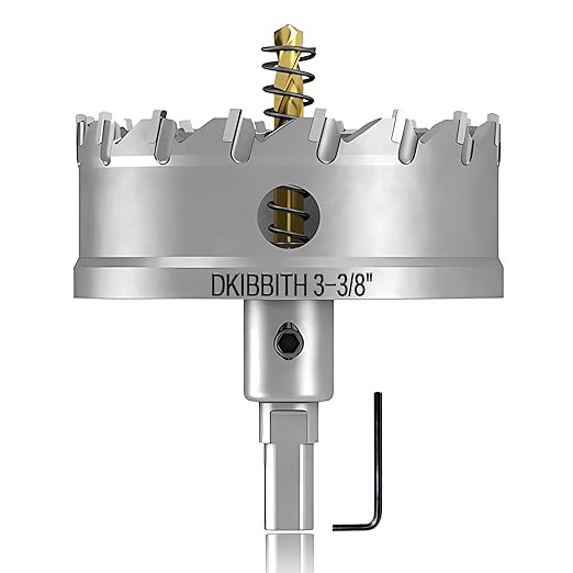 TCT Hole Saw Set, 3-3/8"(85mm) Heavy Duty Tungsten Carbide Tipped Hole Cutters for Stainless Steel Mild Steel Copper Iron Brass Plastic and More, with Titanium-Plated Pilot Drill Bits.