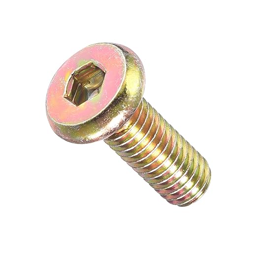 METALLIXITY Flat Head Hex Socket Cap Screws Bolts(M6-1x16) 5Pcs, Steel Hex Socket Furniture Bolts Screws - for Furniture Woodworking Project, Yellow