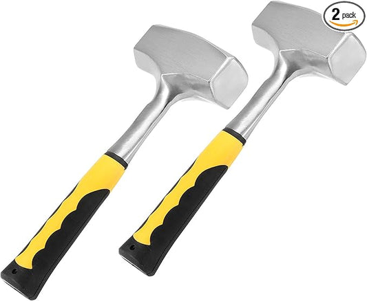 2 Pack 11 Inch 4 Lbs Sledge Hammers, Drilling Hammer, Anti-Slip Crack Hammer with Forged Steel Construction for Home Use, Industrial Use, Car Repair