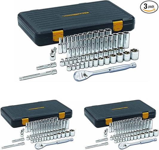 GEARWRENCH56 Pc. 3/8" Drive 6 Pt. 120XP Mechanics Tool Set, Standard & Deep, SAE/Metric - 80550P (Pack of 3)