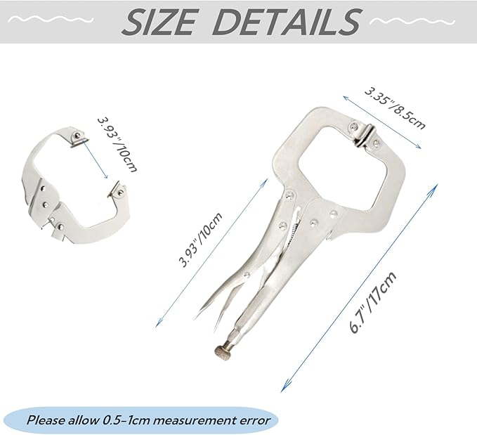 6 Inch C Clamp Locking, 6Pcs Heavy Duty Welding Clamps Pliers Set Vise Grip Clamps with Swivel Pad for Electrician Maintenance, Wood Working, Welding and Craftsmen Home Workshop