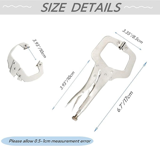 6 Inch C Clamp Locking, 6Pcs Heavy Duty Welding Clamps Pliers Set Vise Grip Clamps with Swivel Pad for Electrician Maintenance, Wood Working, Welding and Craftsmen Home Workshop
