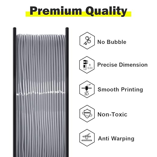 Geeetech TPU Filament 1.75mm ??95A Flexible 3D Printer Filament with High Elasticity, 1KG (2.2lbs) Spool, Dimensional Accuracy 짹0.03mm, Fits Most FDM Printers (Grey)