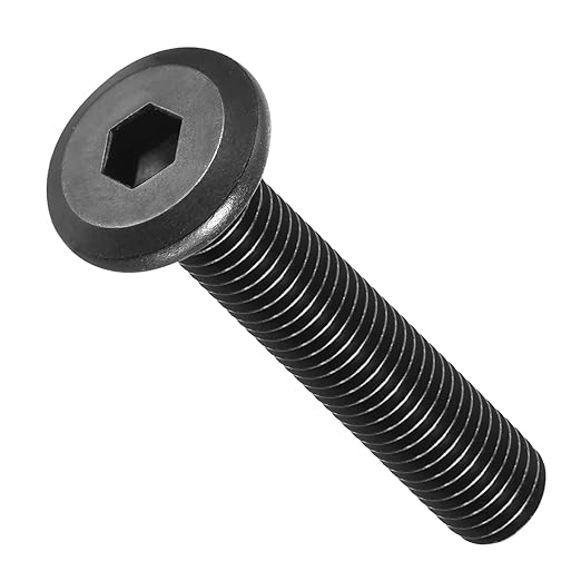 METALLIXITY Flat Head Hex Socket Cap Screws Bolts(M8-1.25x45) 10Pcs, Steel Hex Socket Furniture Bolts Screws - for Furniture Woodworking Project, Black