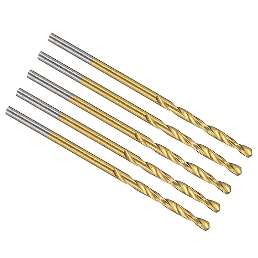 PATIKIL 1.3mm Drill Bit, M42 8% Cobalt High-Speed Steel Jobber Straight Shank 135° Titanium Nitride (TiN) Coated for Hard Metal Stainless Steel - 5 Pack