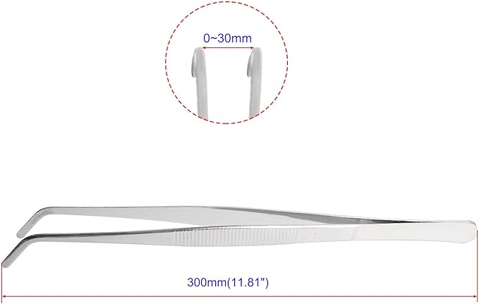 Aoje-Link Stainless Steel Tweezers with Curved Serrated Tip Sewing Machine Electronic Repair Tweezers Pliers Multi-Purpose Tweezers Tool Pliers Silver 2pcs