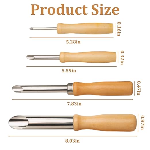4 Pieces Straw Hole Puncher for Plastic Lids, Two Sizes Straw Puncher for Plastic Lids Lemonade, Round Clay Punch for Lemon Water and Milk Tea Lids