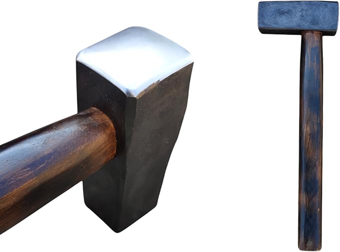 3lbs dog head Old iron hammer, Forging dog head Tools Best Item,Vintage Blacksmith Set Hammer, Blacksmith Hammer, Forge Anvil Tools Heavy Duty Sledgehammer, Wooden Handle, Steel Head,