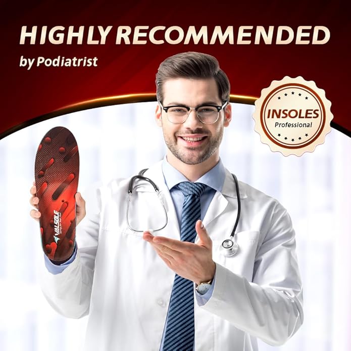 VALSOLE Heavy Duty Support Pain Relief Orthotics - 220+ lbs Plantar Fasciitis High Arch Support Insoles for Men Women, Flat Feet Orthotic Insert, Work Boot Shoe Insole, Absorb Shock with Every Step