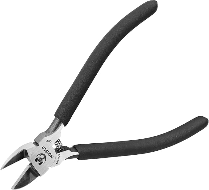 6 Inch Wire Cutters, Precision Flush Cutters with CR-V Steel, Ultra Sharp Side Cutting Pliers with Spring-Loaded Non-Slip Handles, Ideal for Jewelry Making, Crafting and Electrical Work