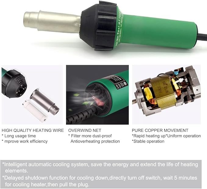 120V Hot Air Welding Gun Flooring Weld Kits Welding System 1600W Welding PVC TPO EPDM Single Ply Roofing Membranes FloorRepair Welding Tools