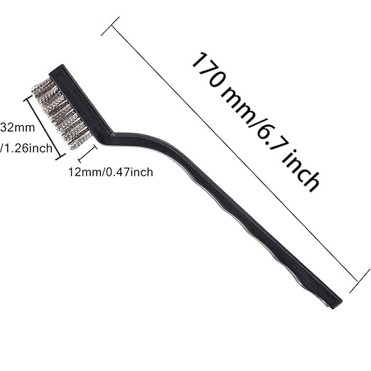 30PCS Mini Wire Brush Stainless Steel Brush,Curved Handle Masonry Brush Wire Bristle for Cleaning Welding Slag and Rust