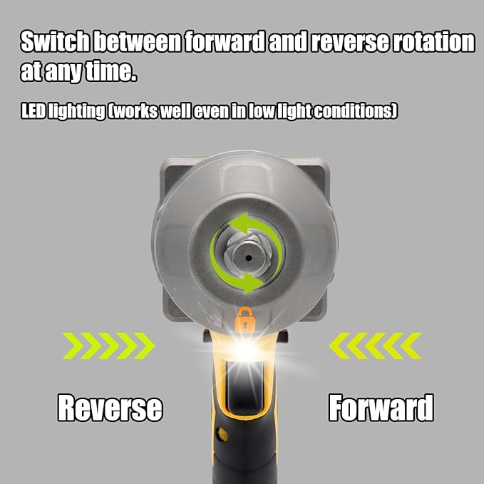 20V Brushless Impact Wrench, 1100 ft-lbs High Torque, 1/2 inch 4-Speed Cordless Impact Gun, Easily Removes Bolts on Cars, Trucks, and Tractors, Bare Tool Only
