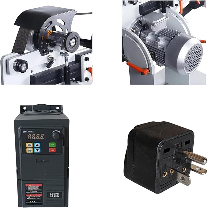 Belt Sander Grinder 72inch Belt Metal Polishing Machine Variable Speed Knife Grinder with Reversible Base 220V