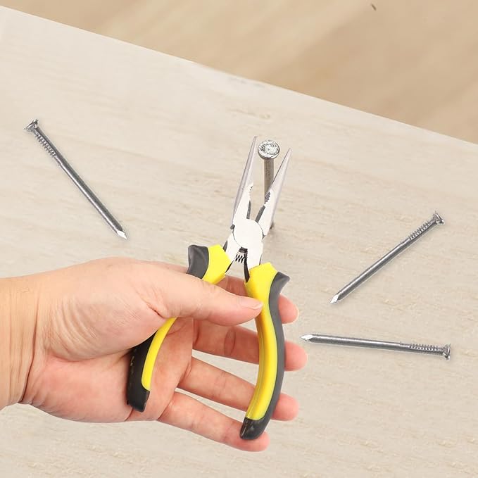 8 Packs 8 Inch Long Needle Nose Pliers, Needle Nose Pliers Bulk for Electricians, Grips Small Parts, Bend Wire, Electronics Repair, Jewelry Making Tools, etc, by GENHAKON