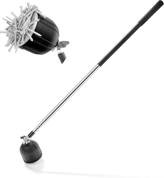 Magnetic Pickup Tool, 180째 Rotating Head, 10LB Heavy Duty Magnet Stick with Handle, Extendable Magnet Wand for Nails, Screws & Metal Objects, Strong Magnetic Tool for Mechanics & Home Use