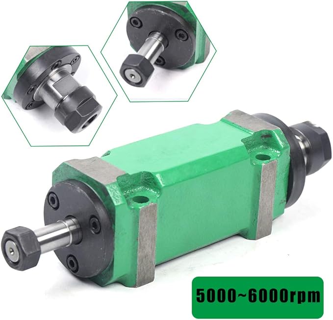 ER20 Collet Chuck Power Head Spindle Power Unit 60mm Cutting/Boring/Milling machine Tool Spindle 750W 0.75KW 1hp Waterproof For Drilling Application (Angle contact (for boring and milling) waterproof)
