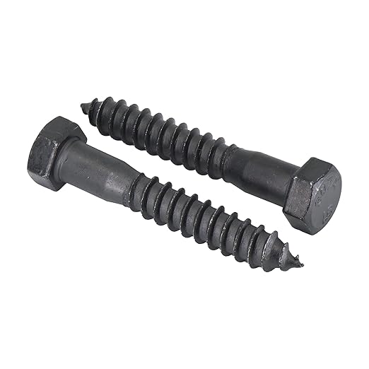1/2" x 3?? 25-Piece Black Lag Bolts, Rustproof 4-Layer Ceramic BLAKOTE, 2X Protection of Galvanized Lag Screws, for Decks Pergolas by Makers Bolt