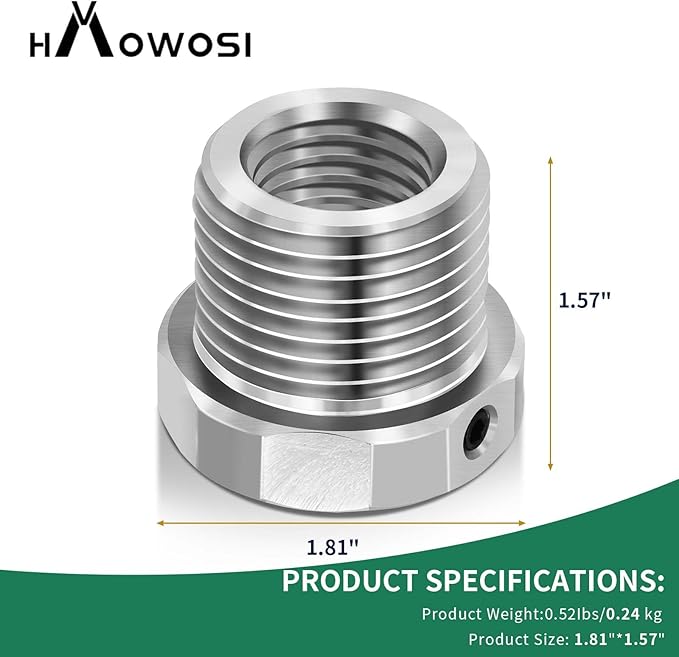 Lathe Headstock Spindle Adapter,Converts 1"x8 TPI to 1-1/2-8 TPI for Woodworking Lathe