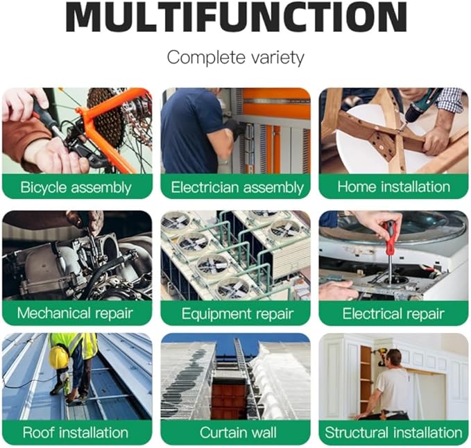 HUHAO Screwdriver Bit Set, 35-Piece Impact Driver Bit Set with Phillips/Slotted/Torx/Hex/Square Bits, Magnetic Nut Drivers, S2 Alloy Steel for Impact Driver