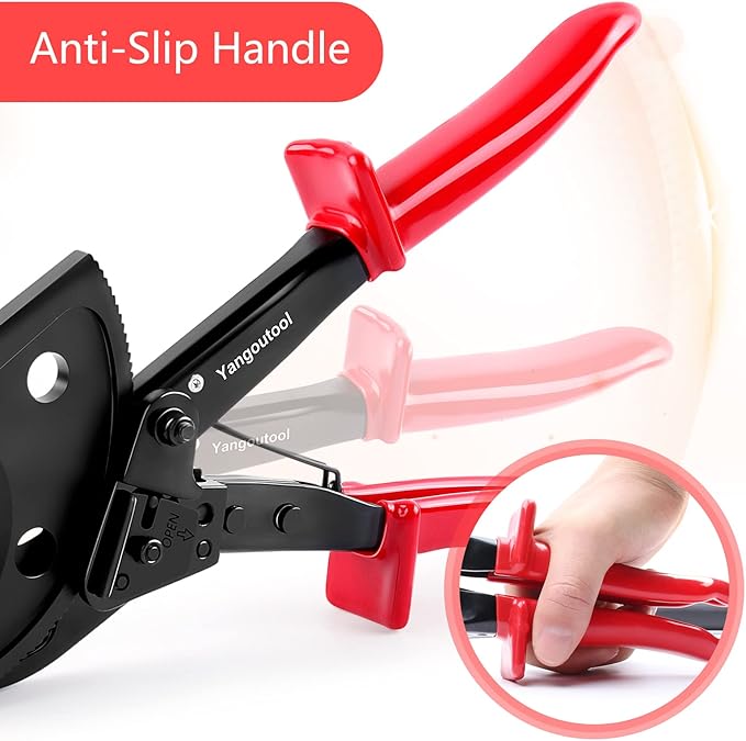Yangoutool Ratcheting Cable Cutters up to 400mm짼 /過22.5mm/過0.89 inches Heavy Duty Aluminum Copper Ratchet Wire Cutter for Cutting Electrical Wire