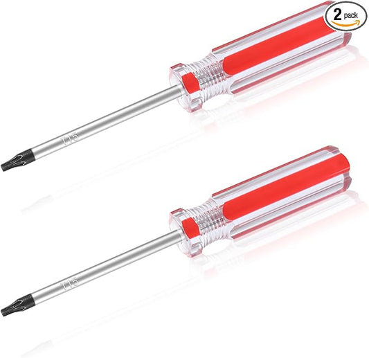 2 Pcs T15 Torx Screwdriver, Magnetic Torx Driver Star Bit Screwdrivers, Security Torx Screwdriver with Insulated PVC Handle, Magnetic Head Screwdriver for Repairing DIY (T15)