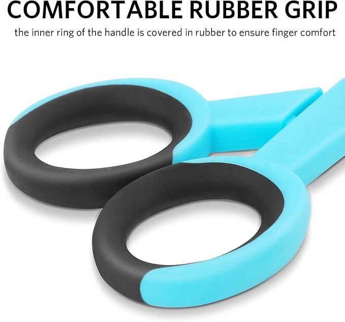 5??Detail Scissors, Embroidery Scissors with Sharp Stainless Steel Blade and Soft Handles, Great for Sewing, Craft, Office and School, 3 Pcs, Blue/Black
