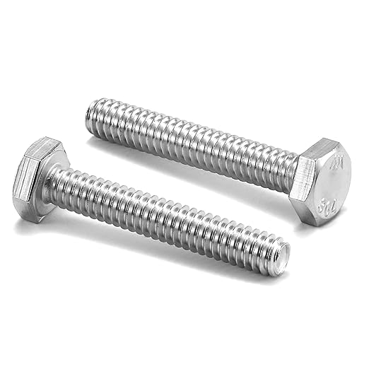 5/16-18 x 1-1/2" Hex Head Screw Bolt, 10Pcs 18-8 (304) Stainless Steel, Fully Threaded, Plain Finish, by SG TZH