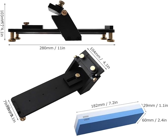 Fixed Angle Whetstone Set, Grinding Frame Tool, Knife Sharpening Polishing Stone with Fixed Angle Sharpener for Woodworking Carving Chisel Knife
