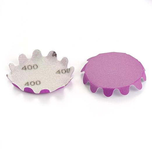MAXMAN 2 Inch Sanding Discs 50Pcs, Wet Dry Hook and Loop Flex Edge Sanding Discs, 400 Grit Sandpaper, Wavy Sand Paper for Drill and Bowl Sanders, Drill Sanding Attachments, Edge Sanding Tools
