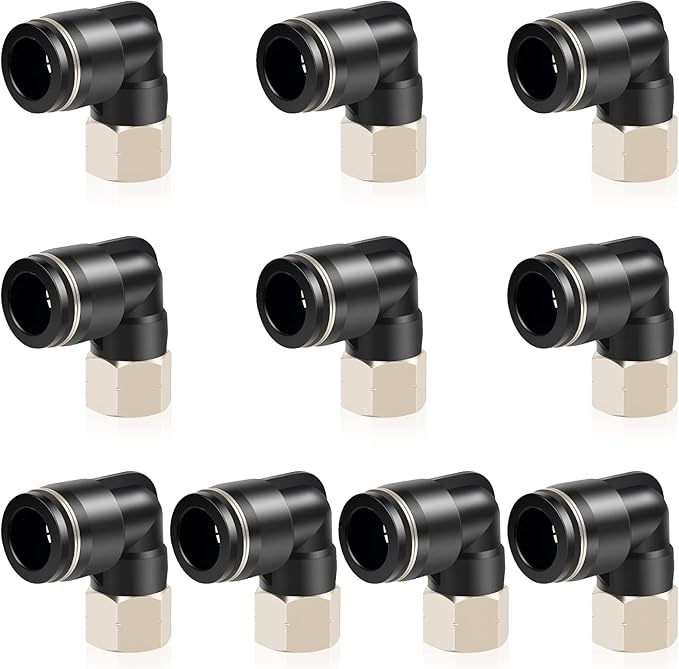 TAILONZ PNEUMATIC Female Elbow 5/16 Inch Tube OD x 1/8 Inch NPT Thread 90 Push to Connect Fittings PLF-5/16-N1 (Pack of 2)