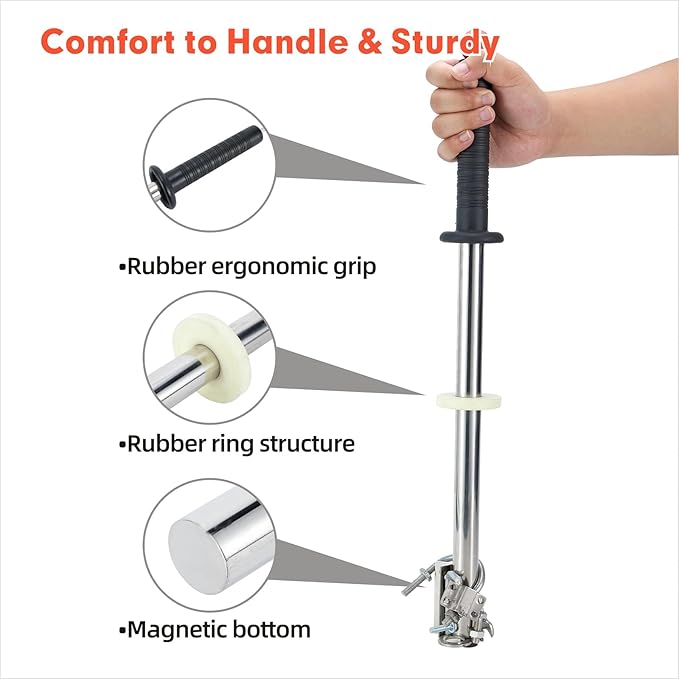 Magnetic Pickup Tool That Can Safely Retrieve Nails, Screws, and Metal Objects Through Sturdy Objects, and Clean Iron Filings (15 inches)