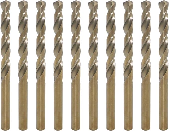 2.6mm Metric M35 Cobalt Steel Extremely Heat Resistant Twist Drill Bit of 10pcs with Straight Shank to Cut Through Hard Metals Such as Stainless Steel and Cast Iron, 5% Cobalt M35 Grade HSS-CO