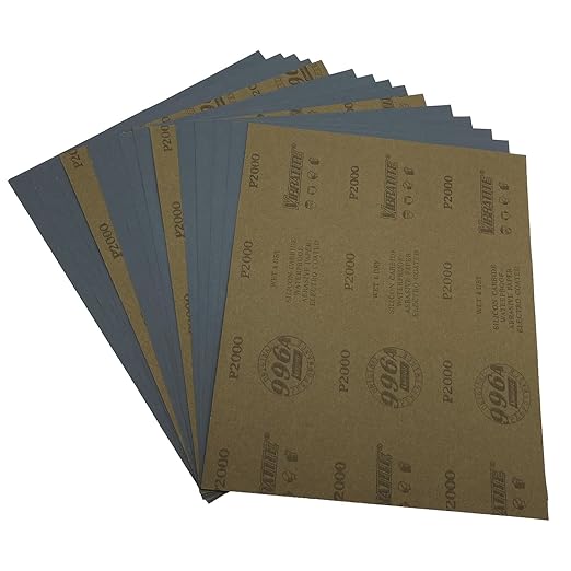 2000 Grit Wet Dry Sandpaper, 9 x 11 Inch Sanding Sheets, 15PCS Premium Silicon Carbide Sand Paper for Wood Metal Ceramic or Auto Polishing and Scratches Removing