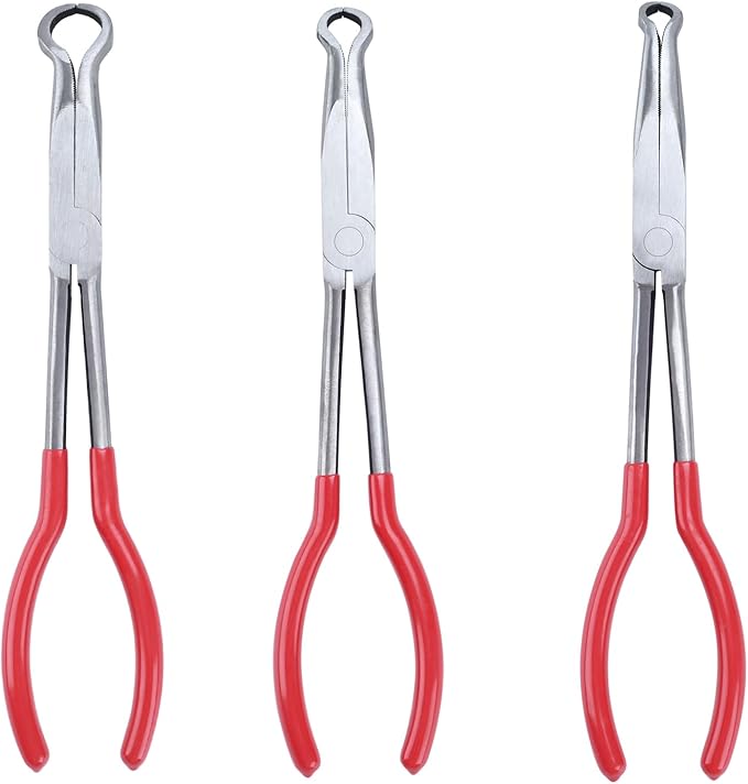 3 Pieces 11'' Long Nose Pliers Set, Cricle Plier O-shape Tip Craft Repairing Tool(0.2/0.5/0.7in)