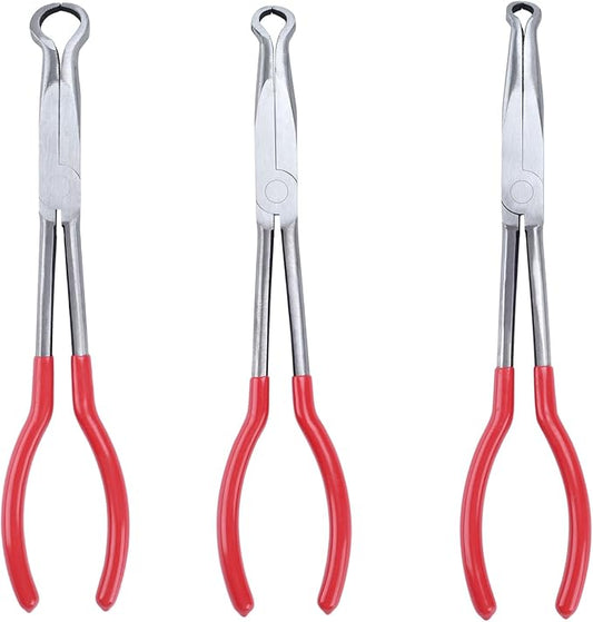 3 Pieces 11'' Long Nose Pliers Set, Cricle Plier O-shape Tip Craft Repairing Tool(0.2/0.5/0.7in)
