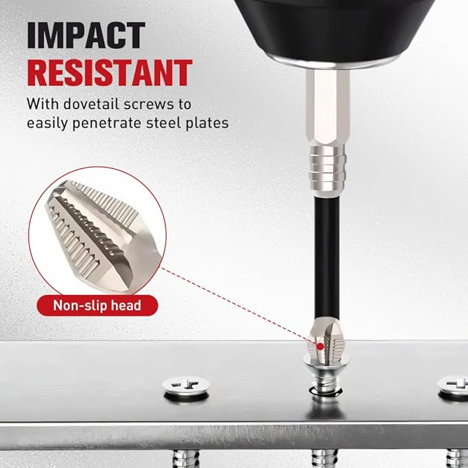 High Magnetic Screwdriver Drill Bit Set, 2025 New Strong Magnetic Durability Screwdriver Drill Bit Set, Universal Anti-Slip Magnetic Electric Screwdriver Set, 25 50 65 70 75 90 100 120 150mm (9 Pcs)