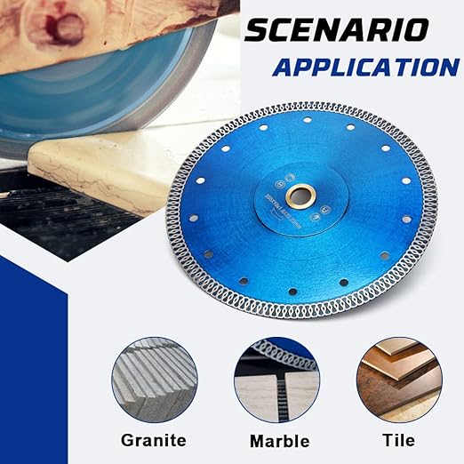 YIJING Super Thin 8" Wet Diamond Blade Super Thin Porcelain Tile Saw Blade Cutting for Granite Marble Ceramic Tile
