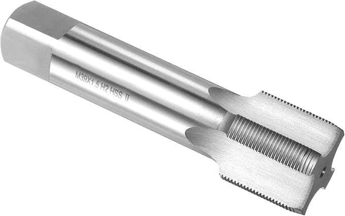uxcell Hand Plug Tap M39 x 1.5 H2 Metric Thread Plug Style Taps Straight Flute Screw Tapping Threading Tool High Speed Steel HSS6542